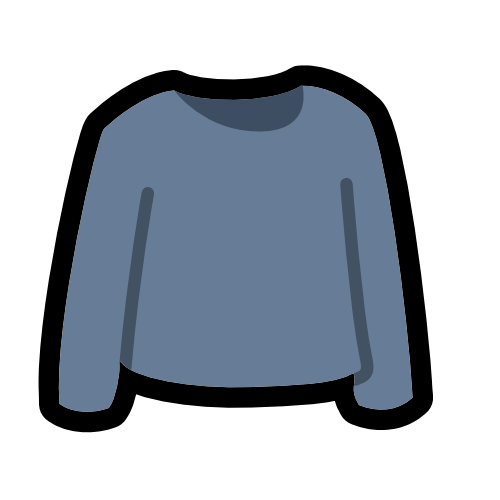 a dull blue long-sleeved tshirt.